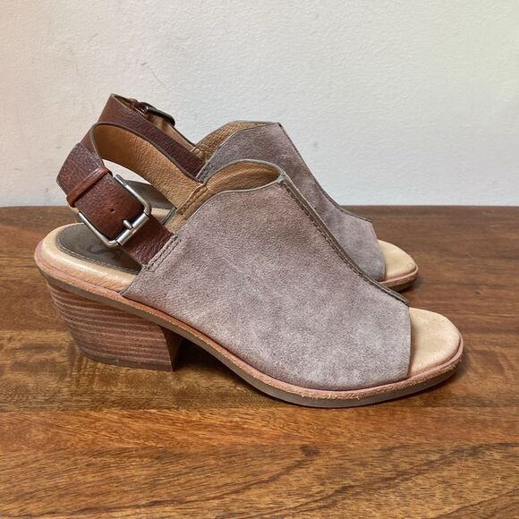 Sofft Tan and Brown Mules with Chunky Heel - Picture 4 of 9